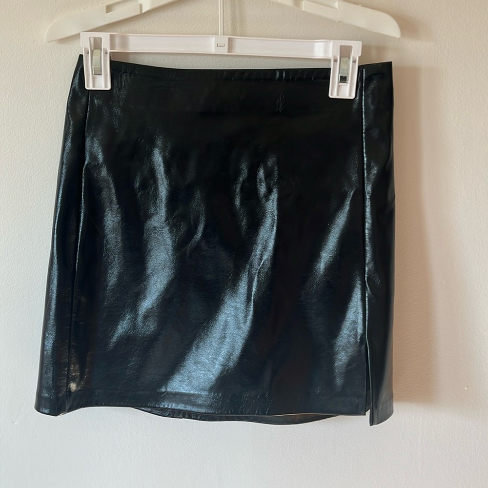 TOPSHOP faux leather mini skirt